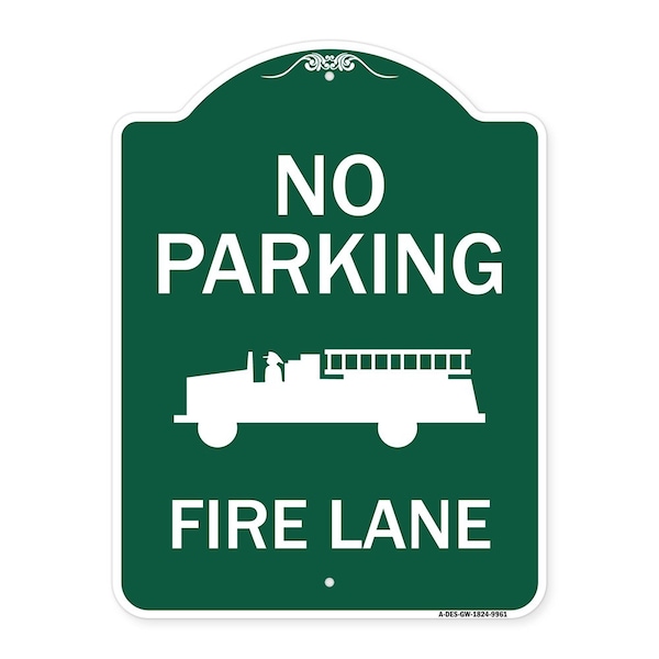 Signmission No Parking Fire Lane Heavy-Gauge Aluminum Architectural Sign, 24" x 18", GW-1824-9961 A-DES-GW-1824-9961 - main